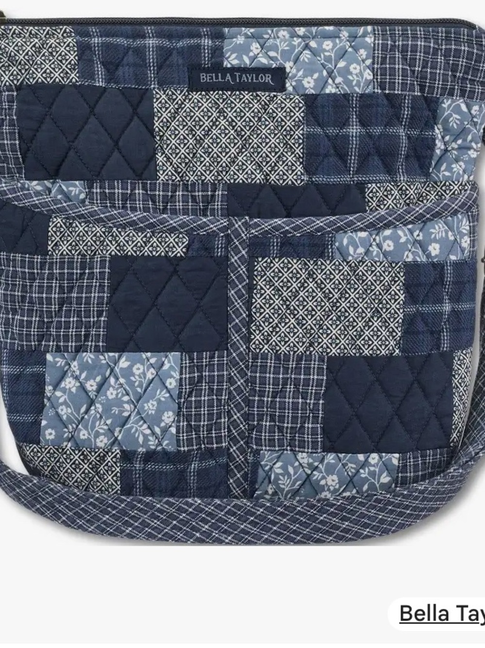 Bella Taylor Quilted Patchwork Crossbody Bag in Heritage Blue